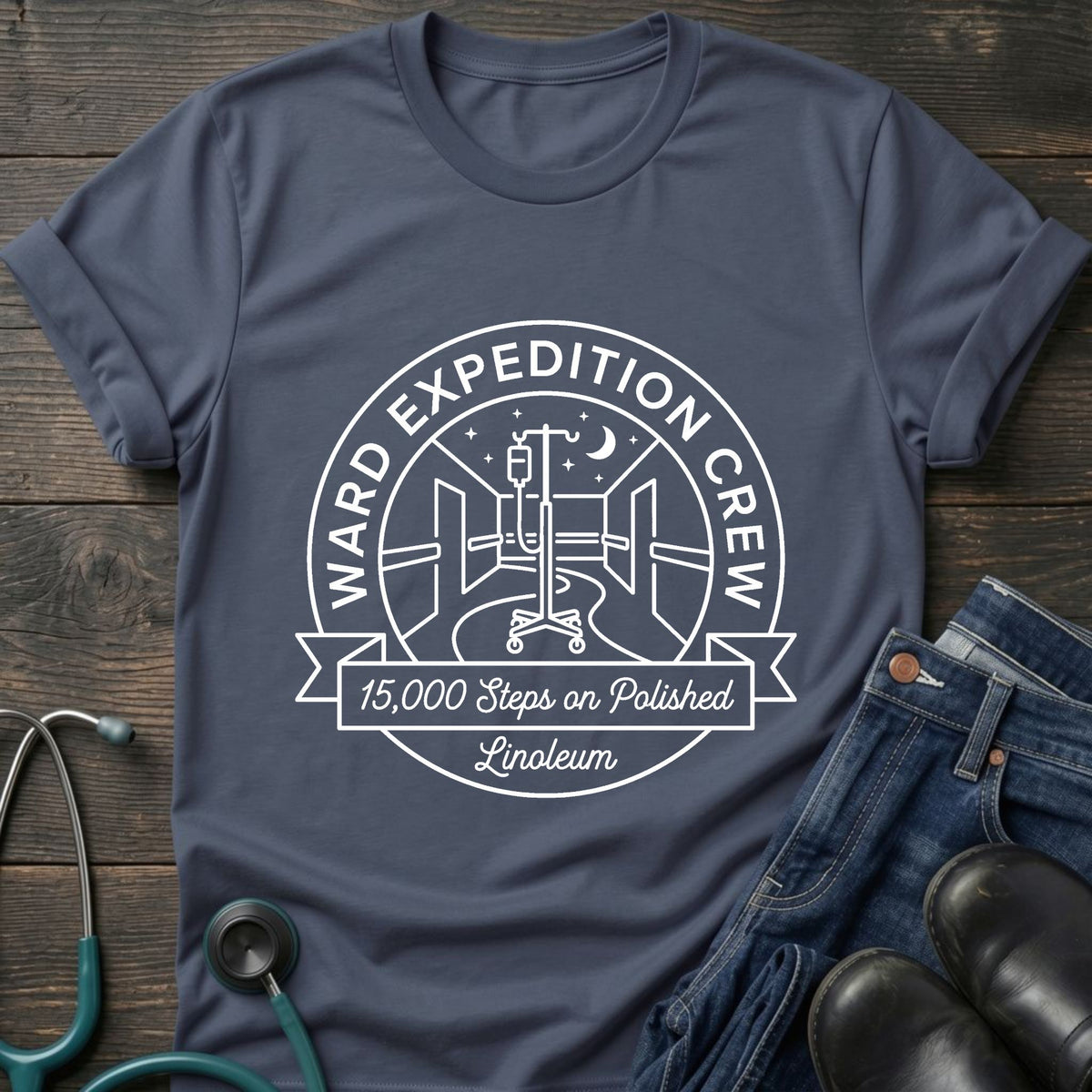 Expedition Crew Nurse Tee — 15,000 Steps on Pandora