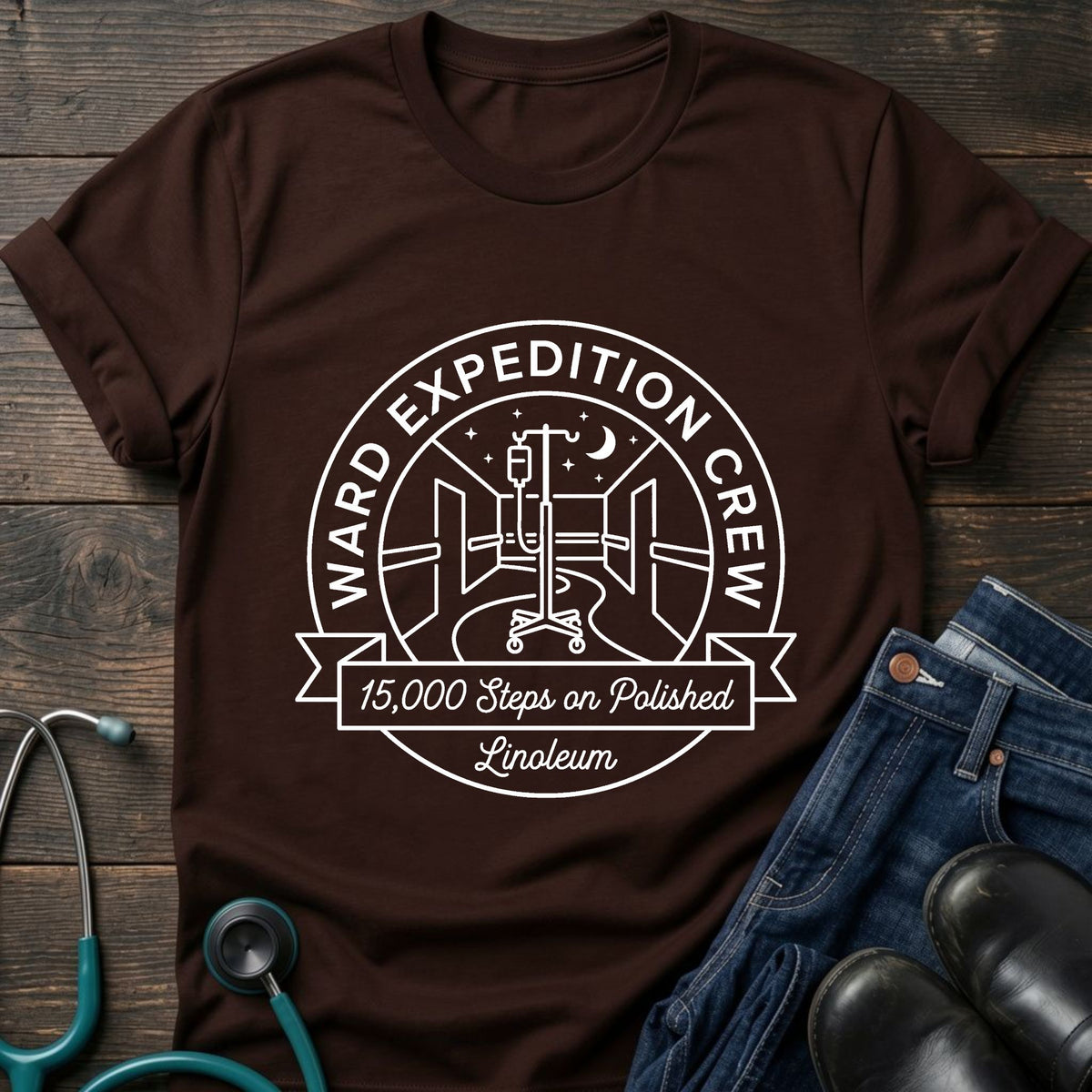 Expedition Crew Nurse Tee — 15,000 Steps on Pandora