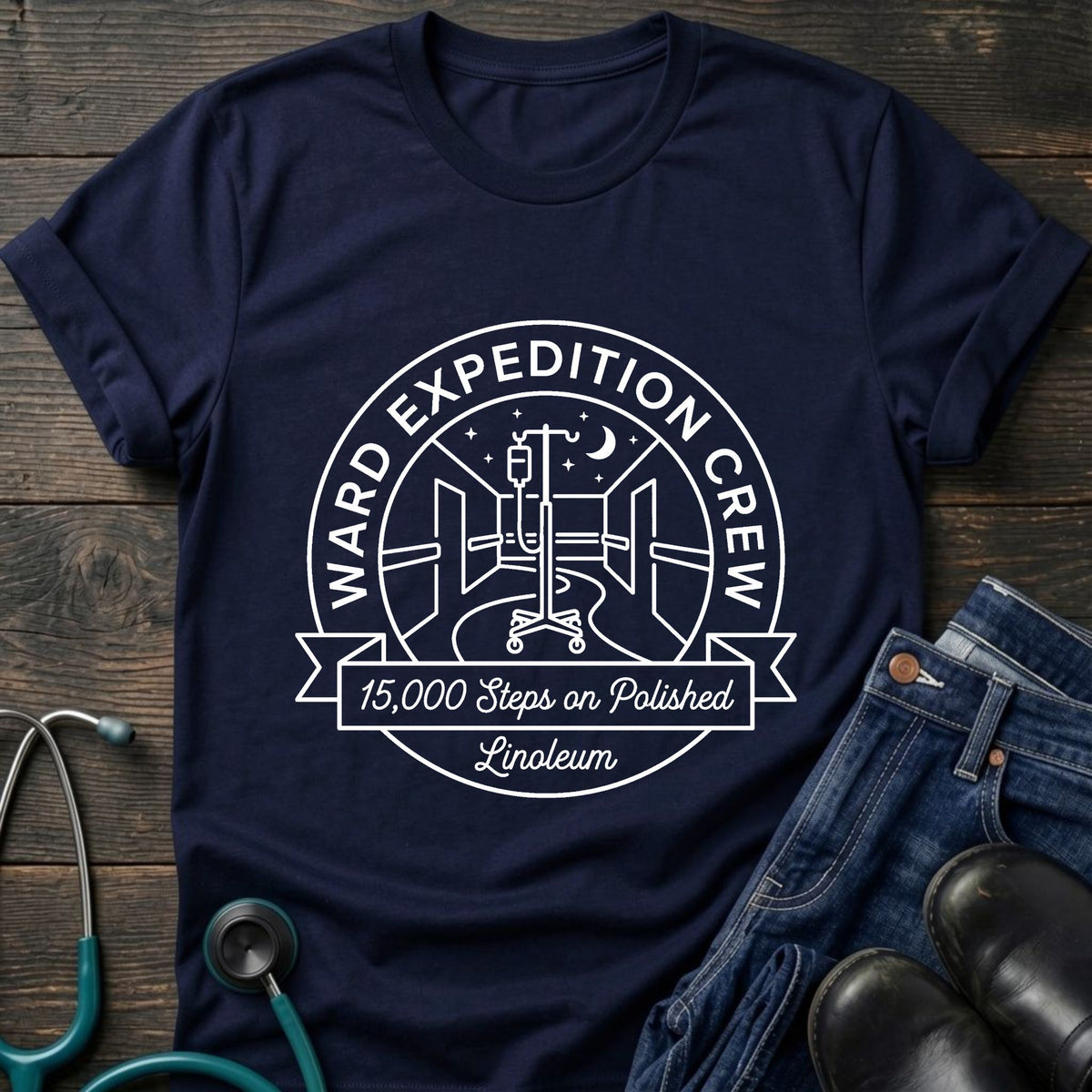 Expedition Crew Nurse Tee — 15,000 Steps on Pandora
