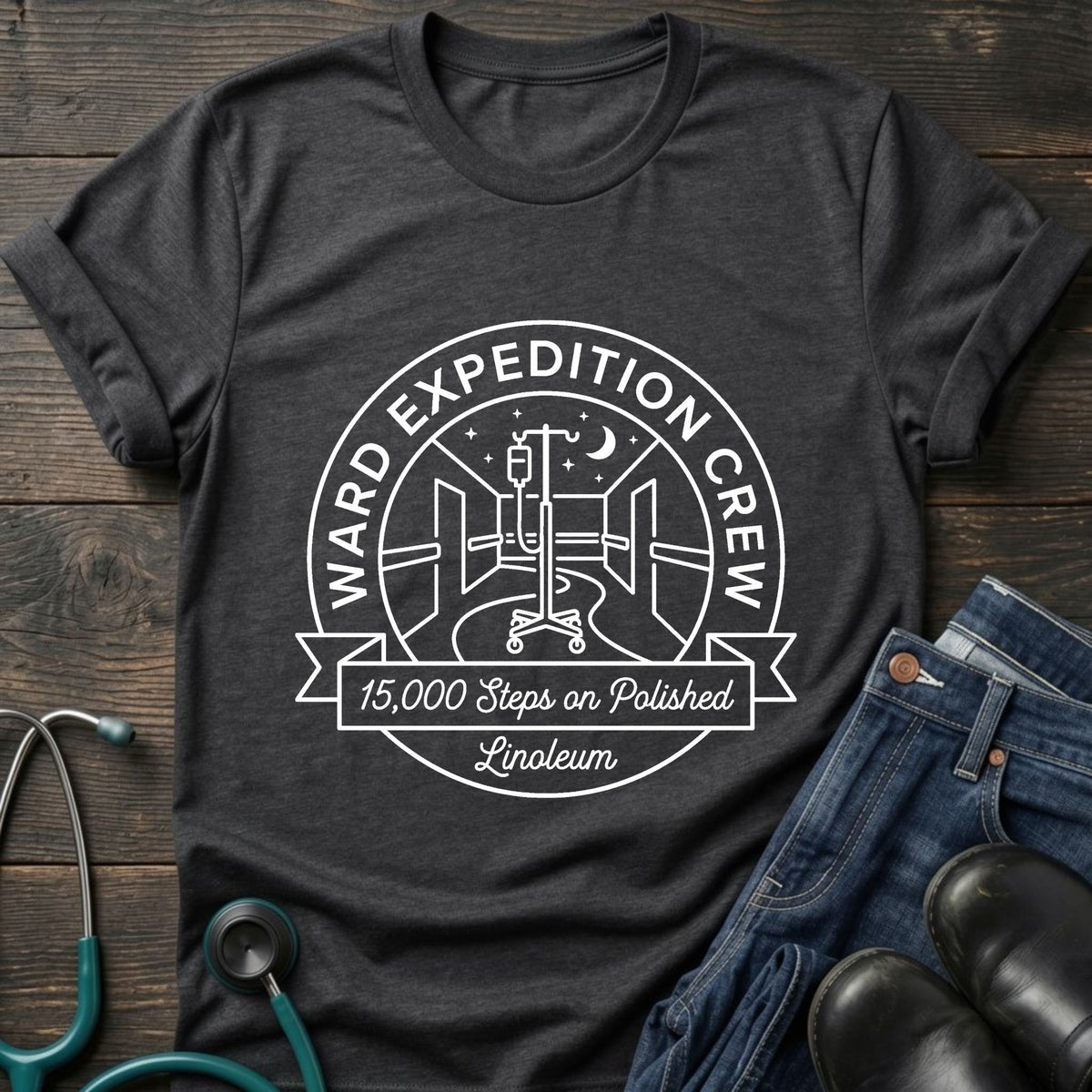 Expedition Crew Nurse Tee — 15,000 Steps on Pandora