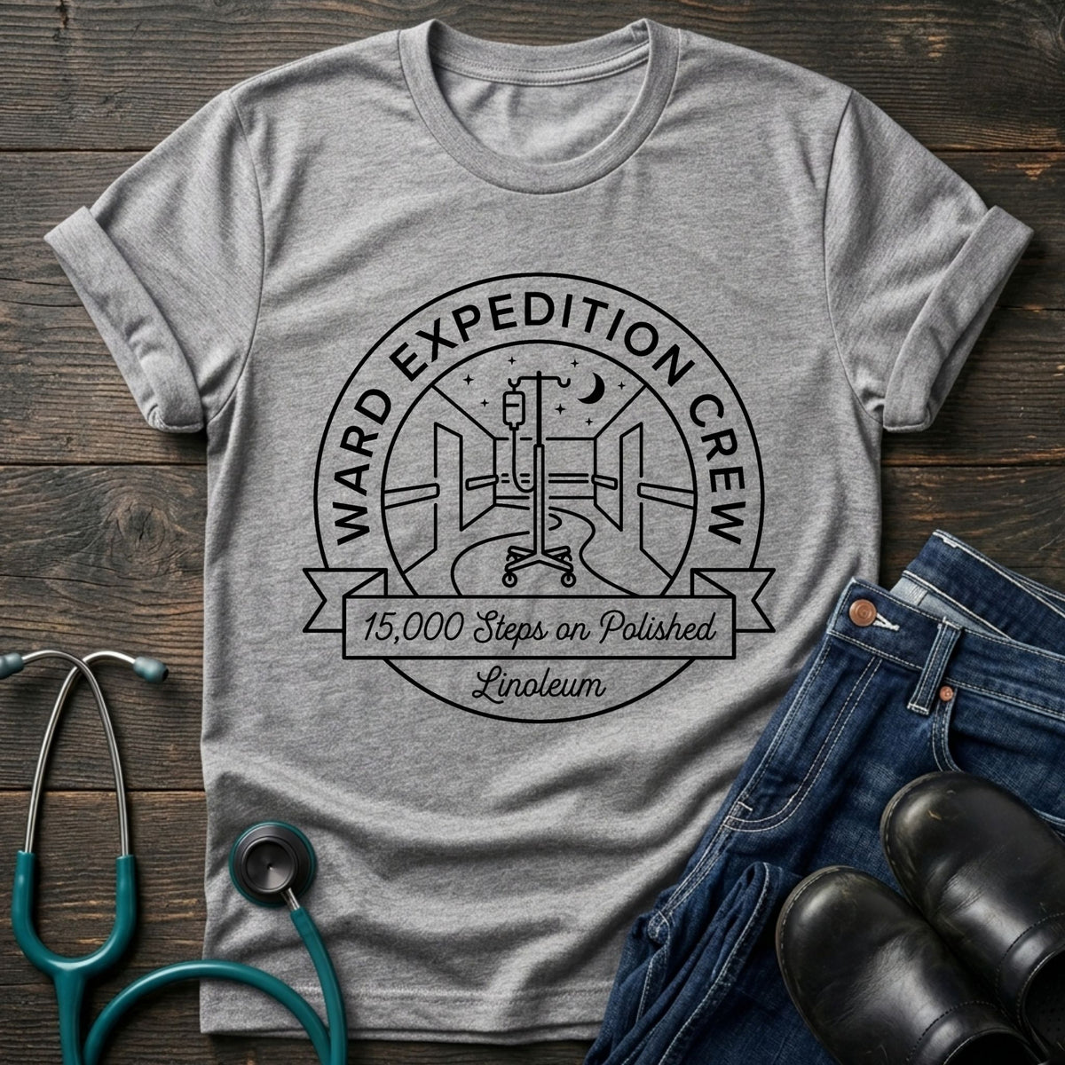 Expedition Crew Nurse Tee — 15,000 Steps on Pandora