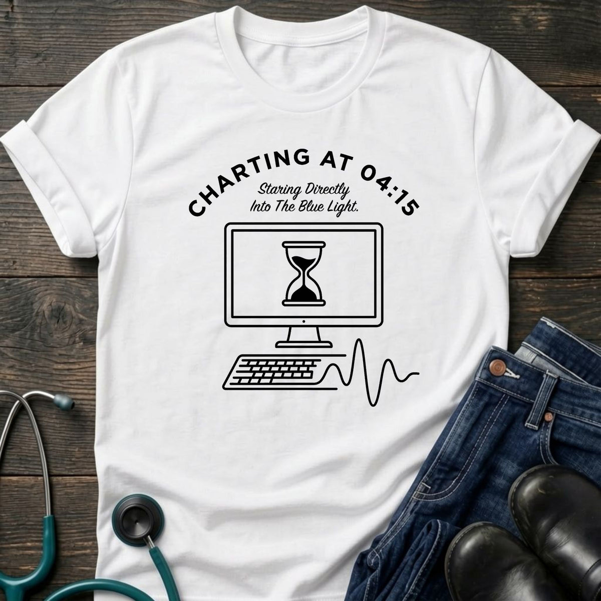 Charting at 04:15 Night Shift Nurse Tee