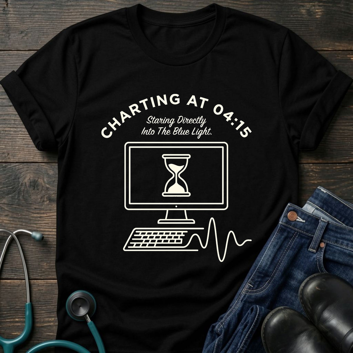 Charting at 04:15 Night Shift Nurse Tee