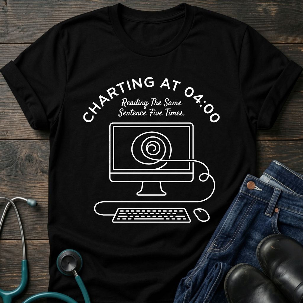 Charting at 04:00 Night Shift Nurse Tee
