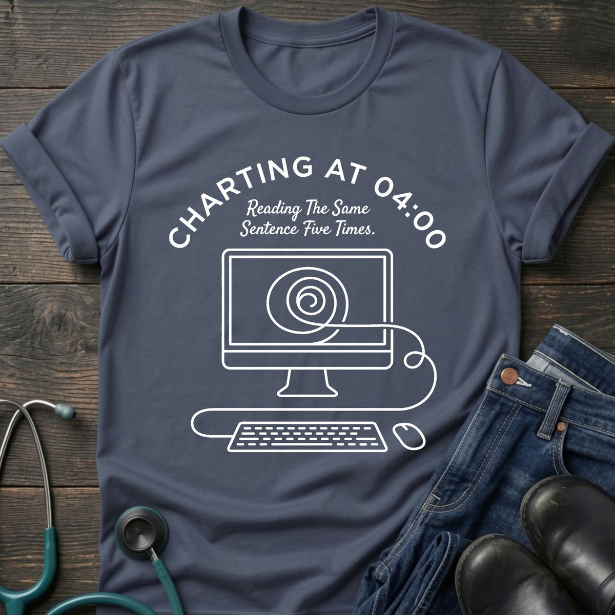Charting at 04:00 Night Shift Nurse Tee