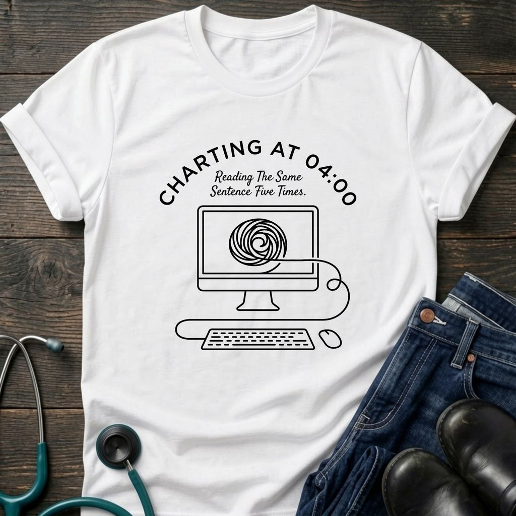 Charting at 04:00 Night Shift Nurse Tee