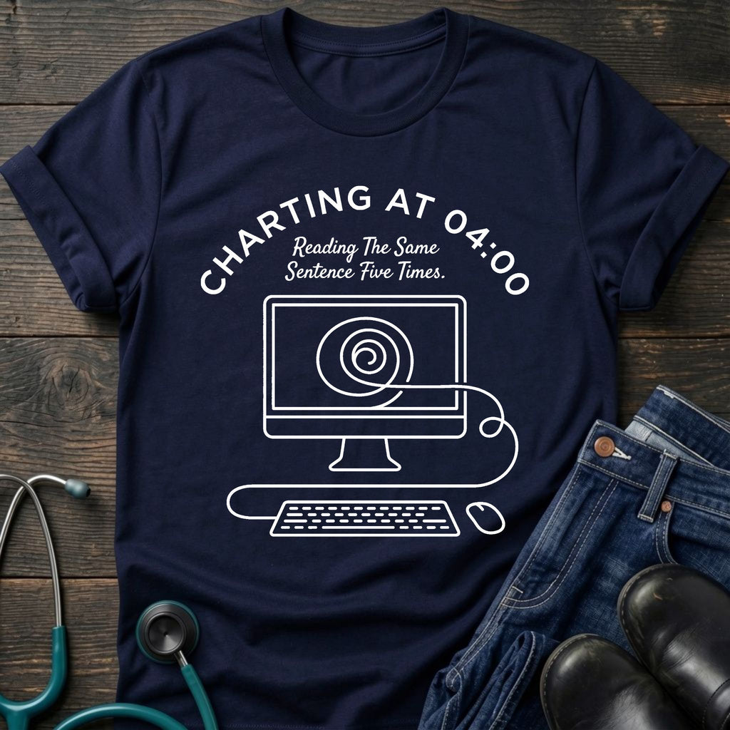 Charting at 04:00 Night Shift Nurse Tee