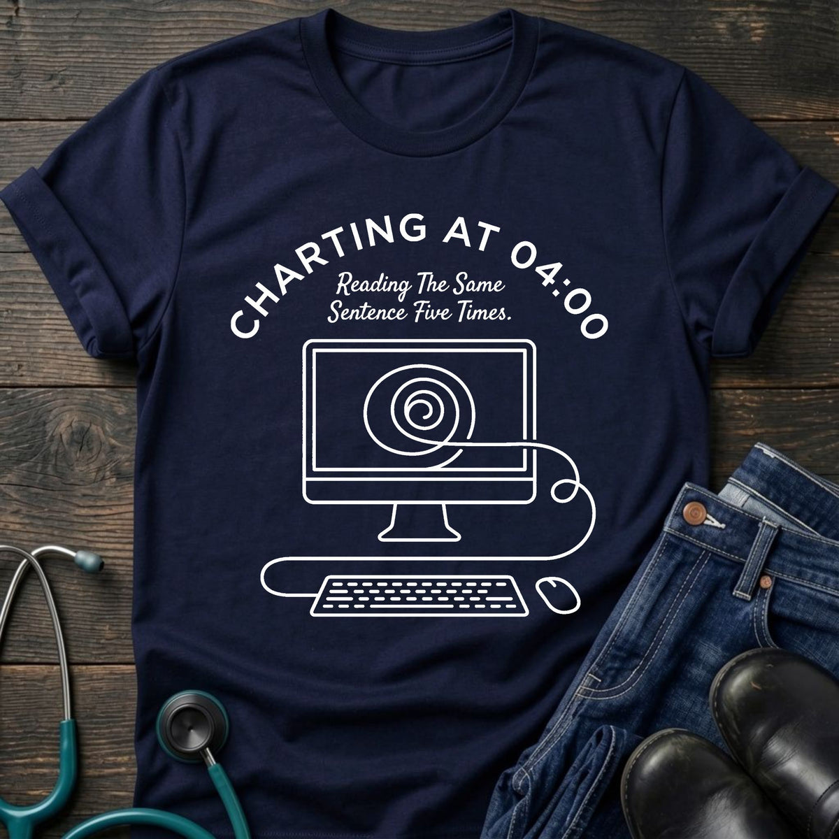 Charting at 04:00 Night Shift Nurse Tee