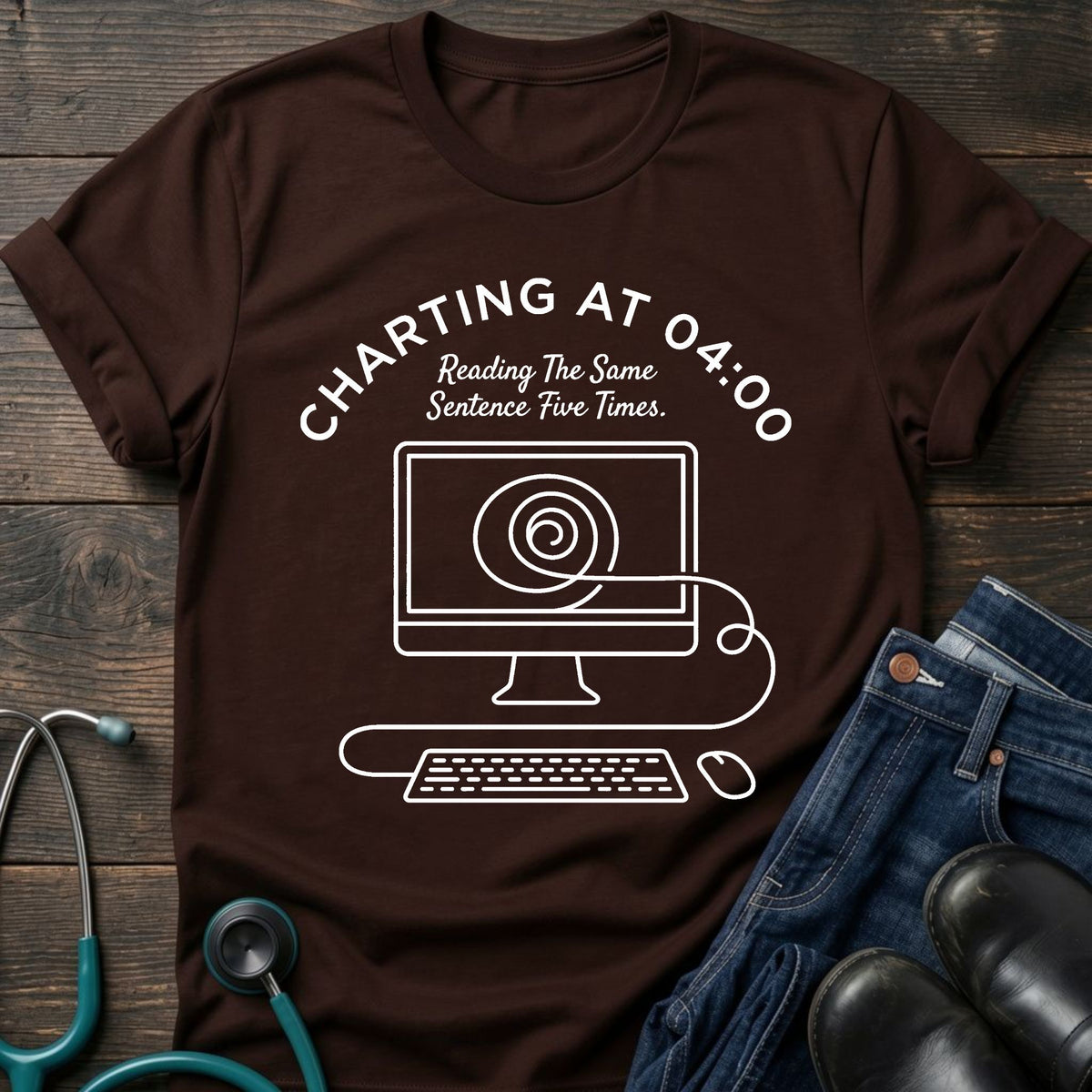 Charting at 04:00 Night Shift Nurse Tee