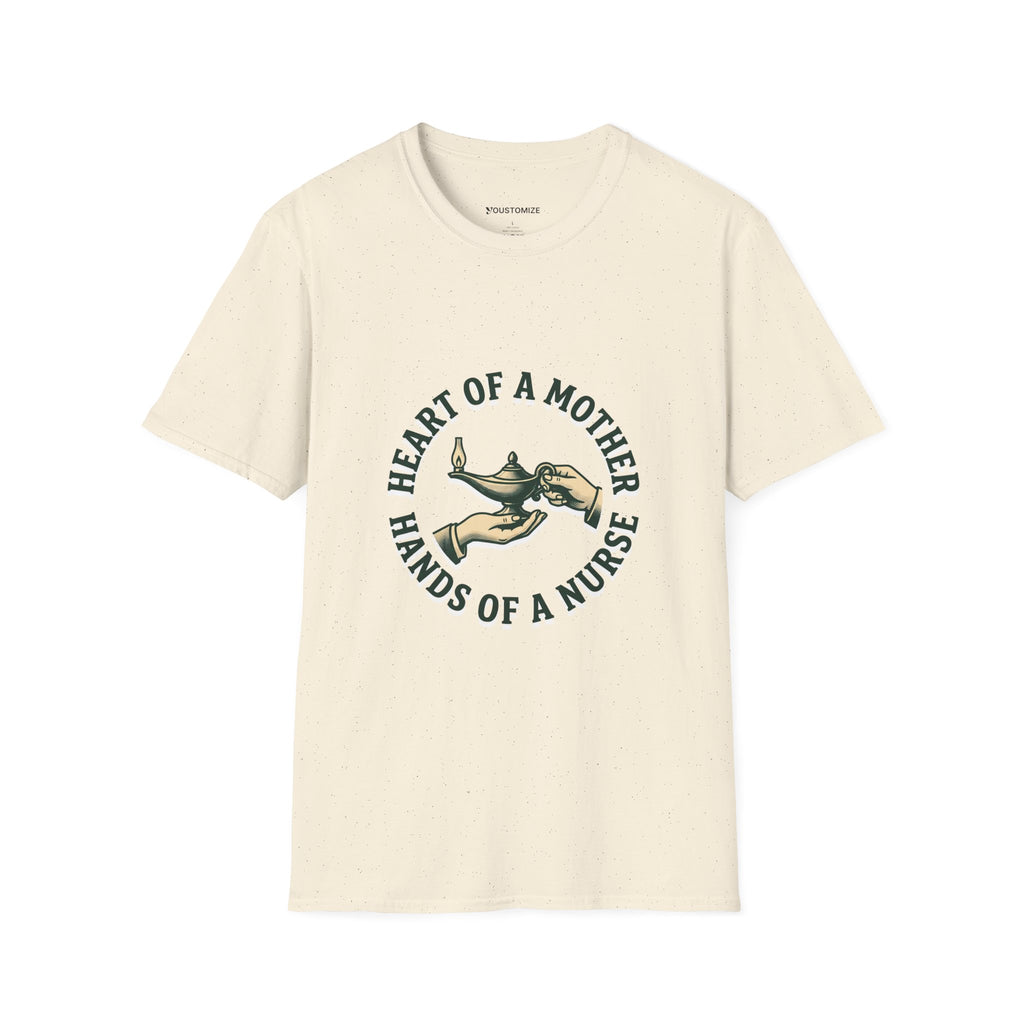 Nurse Mother T-Shirt — "Heart of a Mother, Hands of a Nurse"