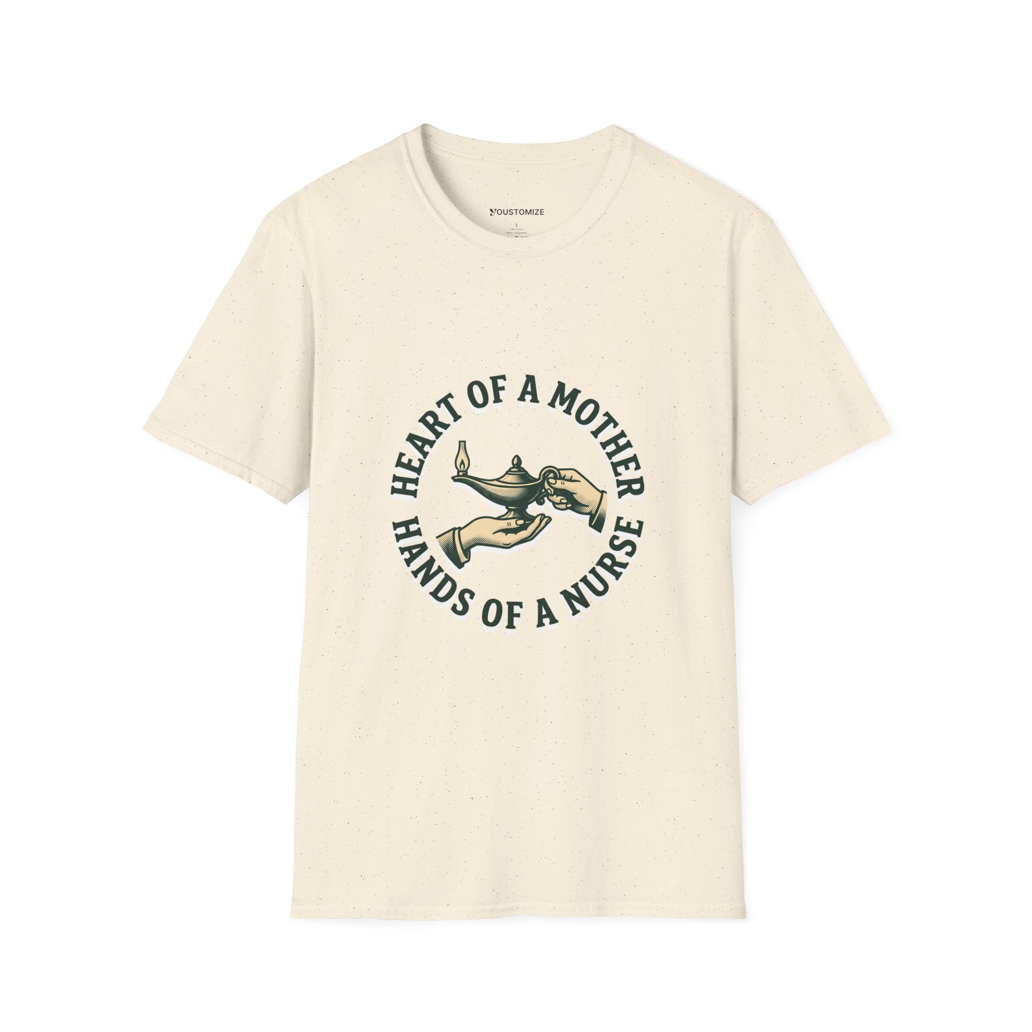 Nurse Mother T-Shirt — "Heart of a Mother, Hands of a Nurse"