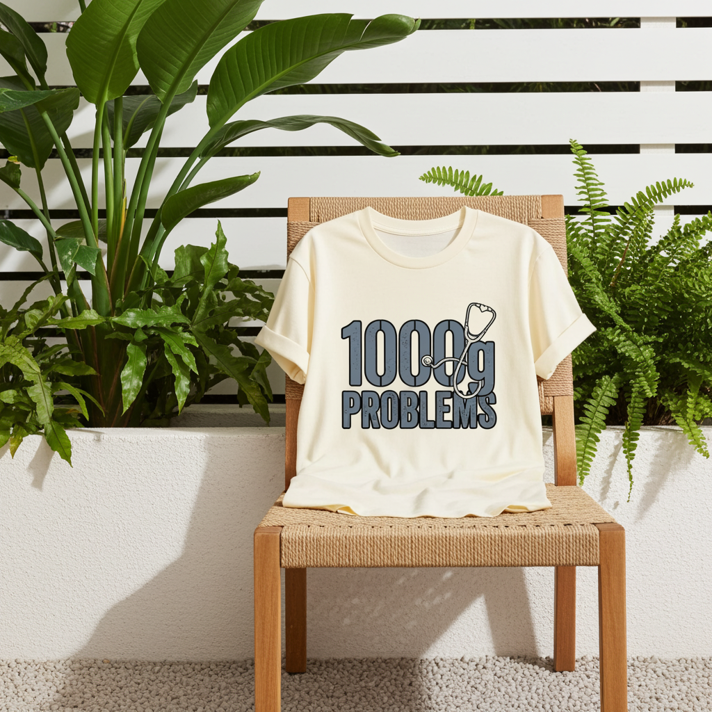 1000g Problems NICU Nurse Stethoscope Humor Tee