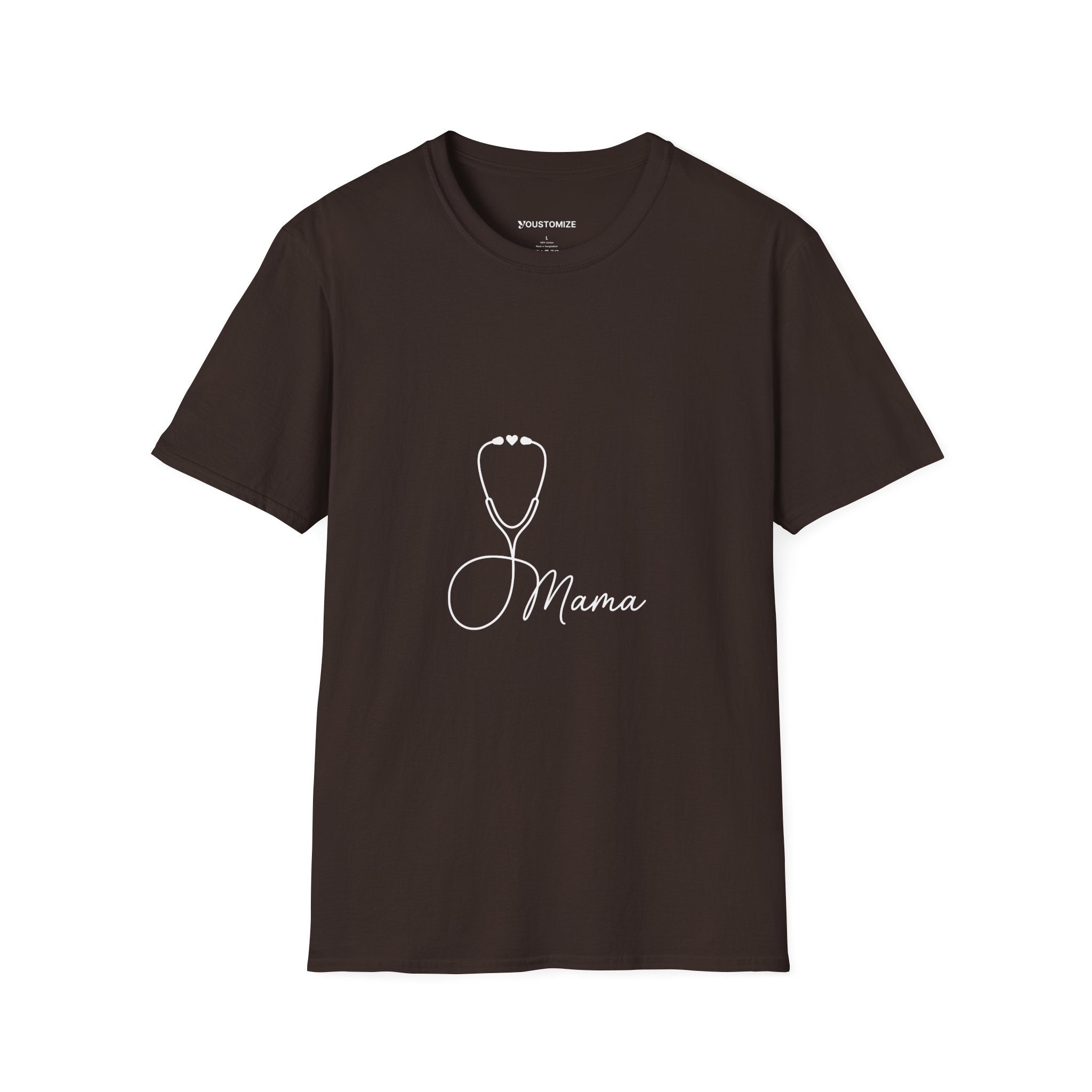 Mama Stethoscope T-Shirt — Cute Minimalist Nurse & Mom Medical Tee