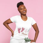Mama Healing Hands T-Shirt — Baby Footprint & Heartbeat Maternity Tee for Nurse Moms