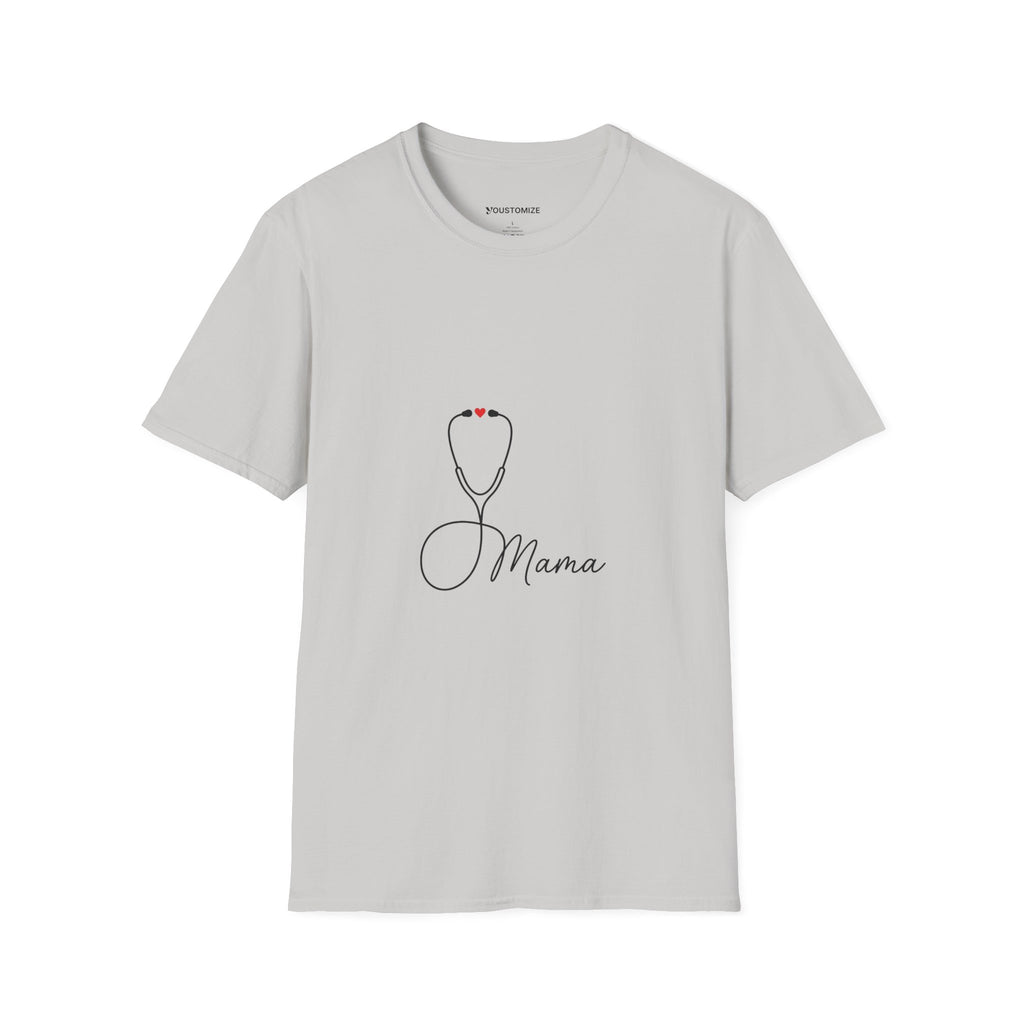 Mama Stethoscope T-Shirt — Cute Minimalist Nurse & Mom Medical Tee