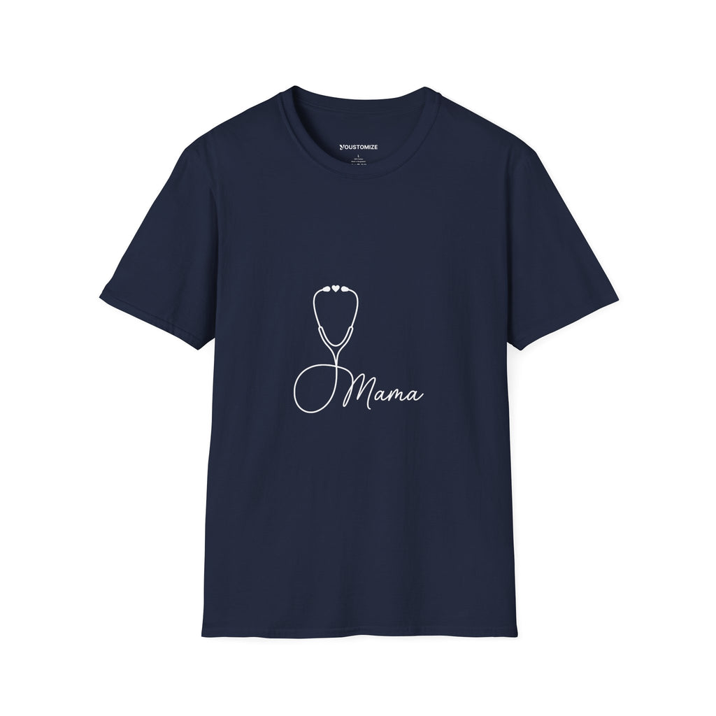 Mama Stethoscope T-Shirt — Cute Minimalist Nurse & Mom Medical Tee
