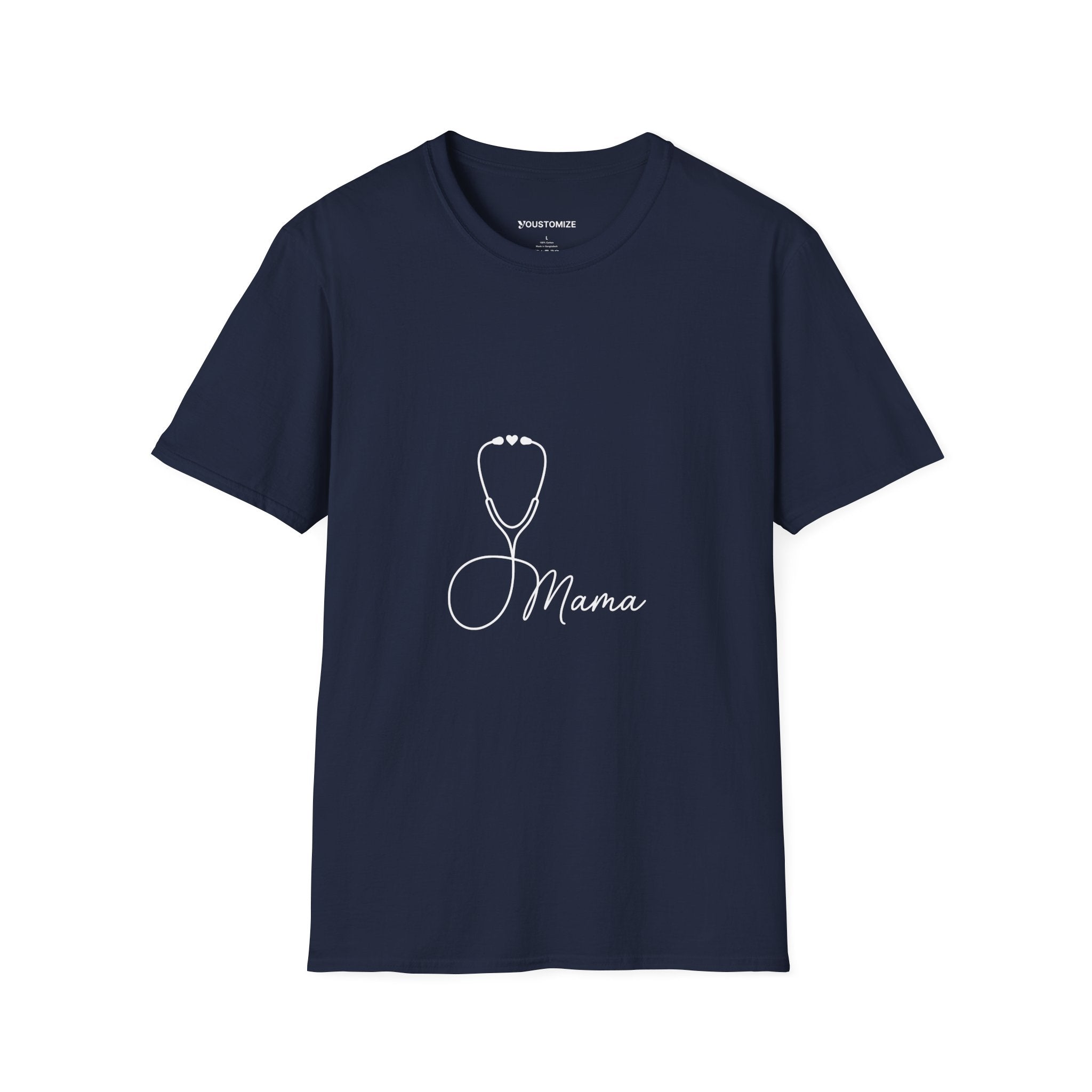 Mama Stethoscope T-Shirt — Cute Minimalist Nurse & Mom Medical Tee