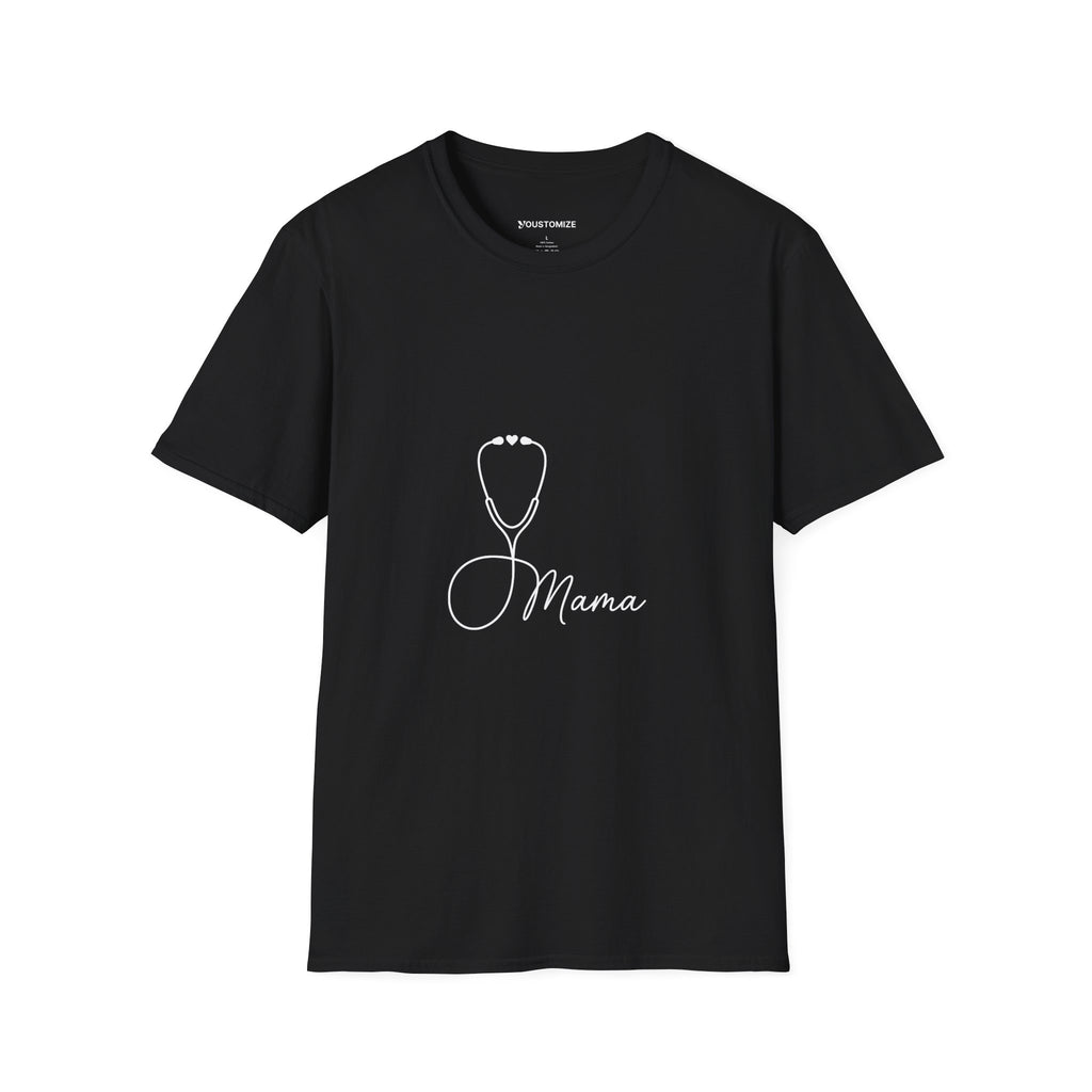 Mama Stethoscope T-Shirt — Cute Minimalist Nurse & Mom Medical Tee