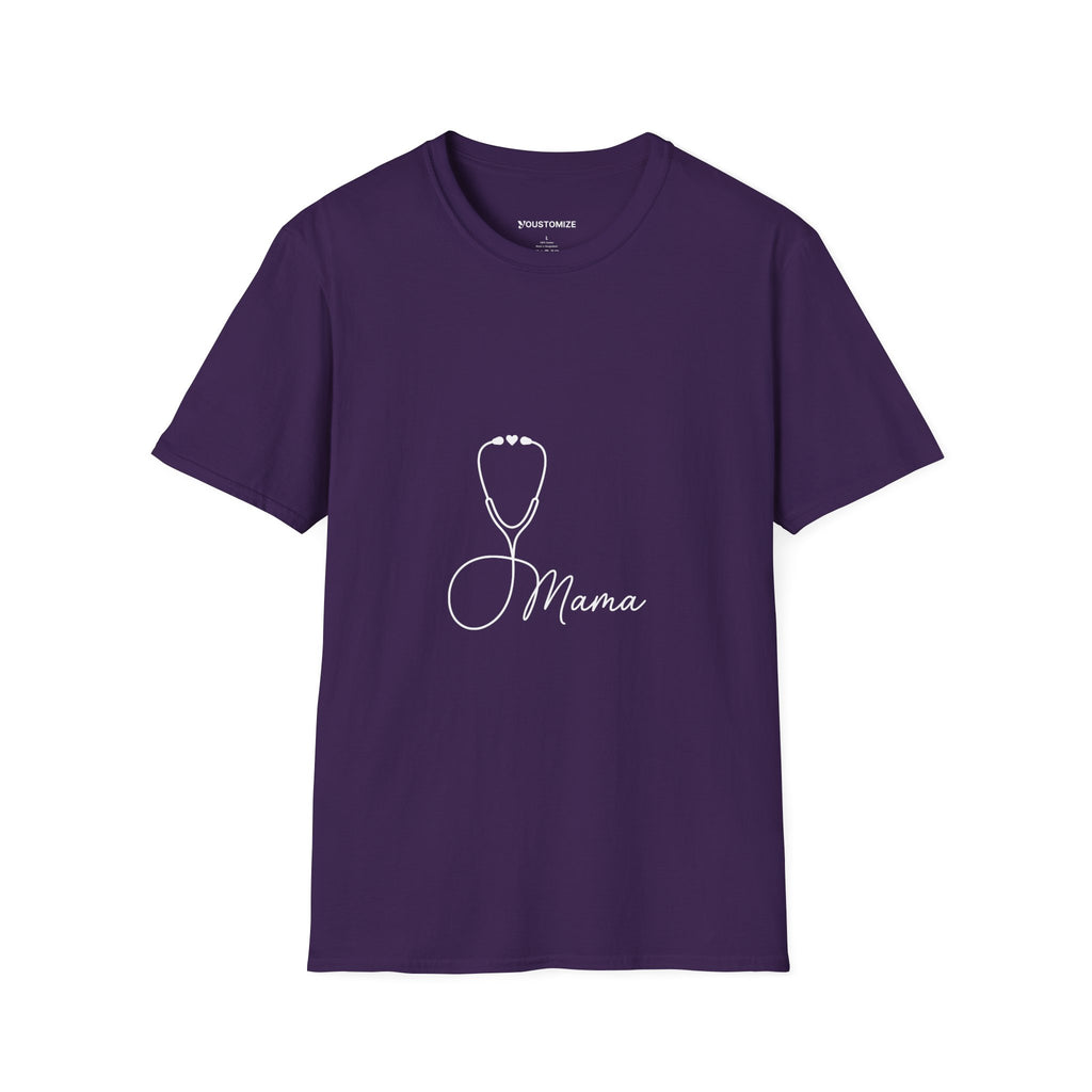 Mama Stethoscope T-Shirt — Cute Minimalist Nurse & Mom Medical Tee
