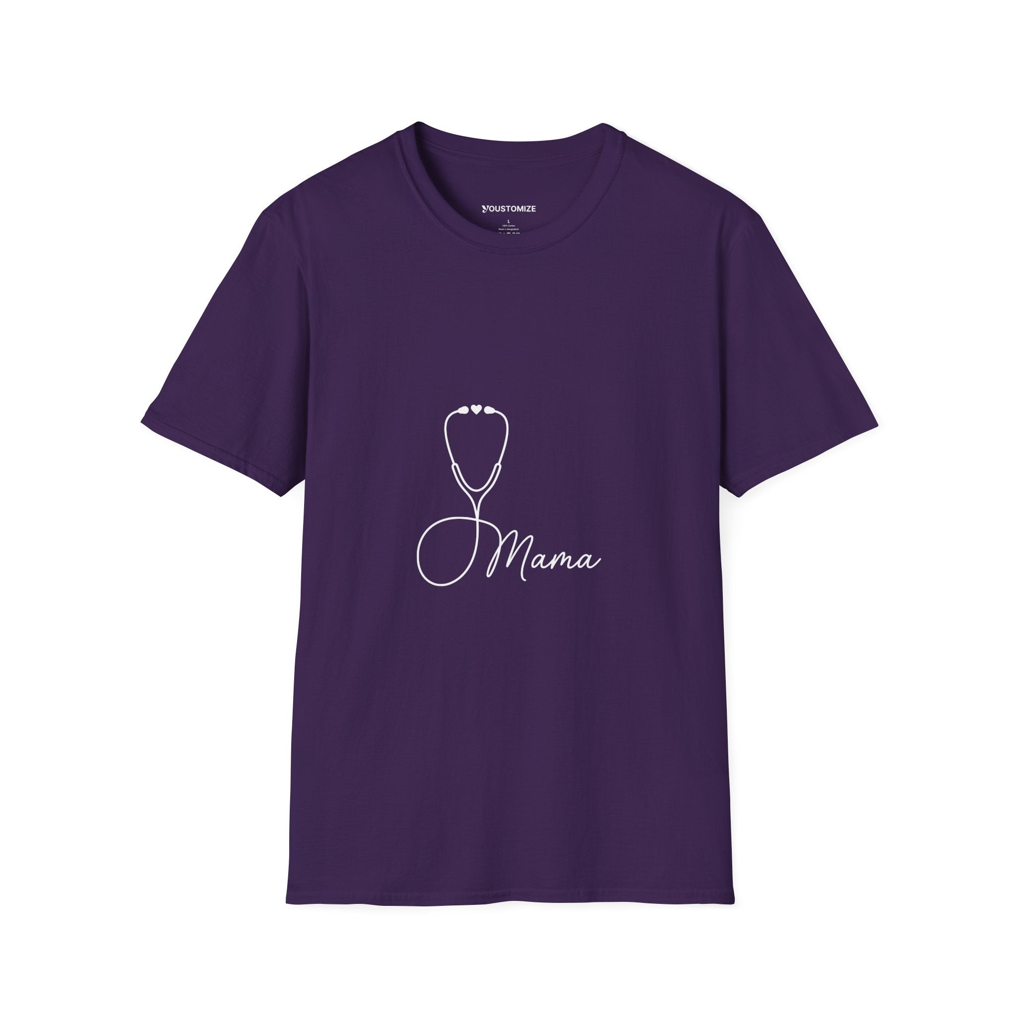 Mama Stethoscope T-Shirt — Cute Minimalist Nurse & Mom Medical Tee