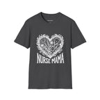 Nurse Mama T-Shirt — Heart Stethoscope & Nursing Tools Graphic