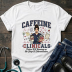 Caffeine and Clinicals Future Nurse Coffee Night Shift Tee - White / XS | YOUSTOMIZE