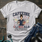 Caffeine and Clinicals Future Nurse Coffee Night Shift Tee - White / XS | YOUSTOMIZE