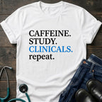 Caffeine Study Clinicals Nurse Student Graphic Tee - Sport Grey / XS | YOUSTOMIZE