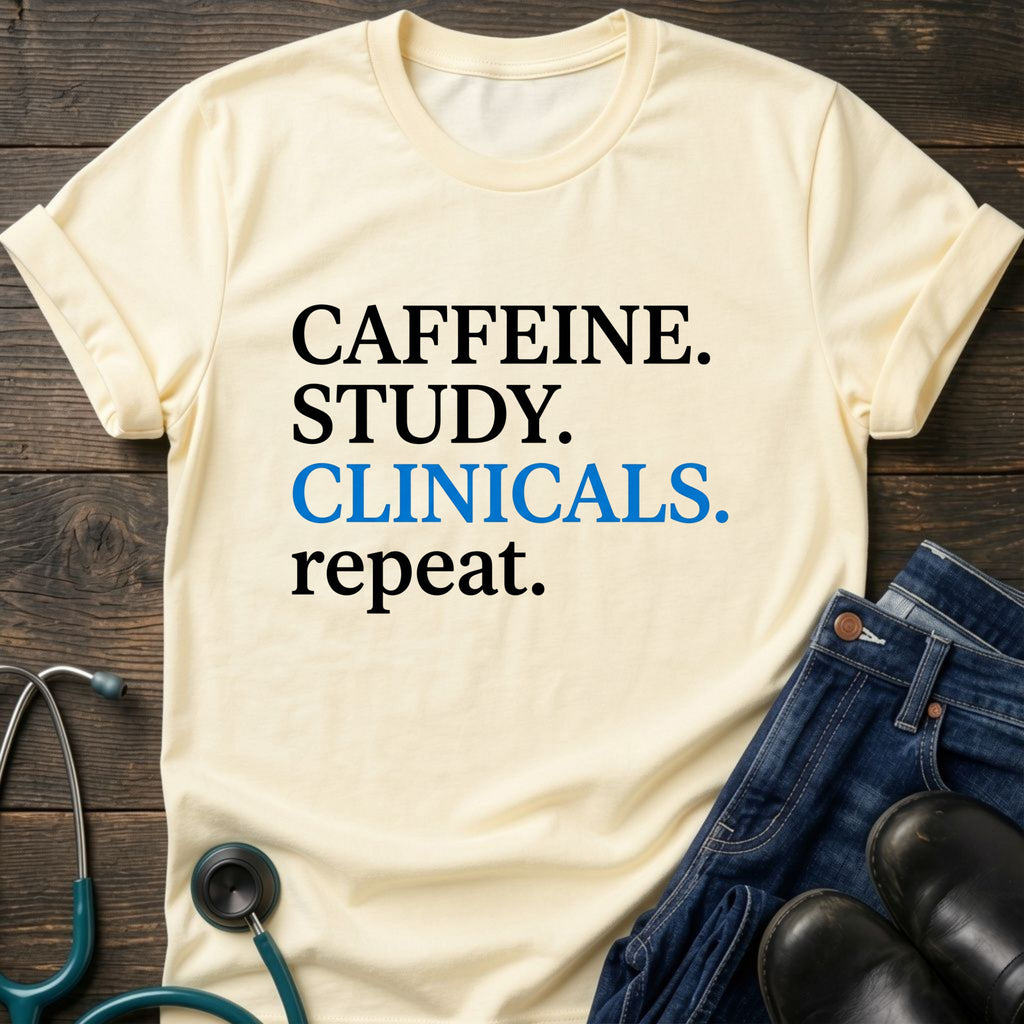 Caffeine Study Clinicals Nurse Student Graphic Tee - Sport Grey / XS | YOUSTOMIZE