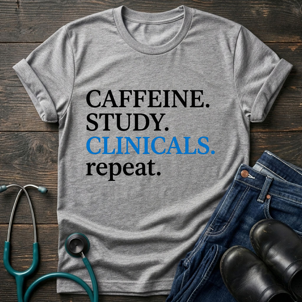 Caffeine Study Clinicals Nurse Student Graphic Tee - Sport Grey / XS | YOUSTOMIZE