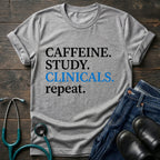 Caffeine Study Clinicals Nurse Student Graphic Tee - Sport Grey / XS | YOUSTOMIZE
