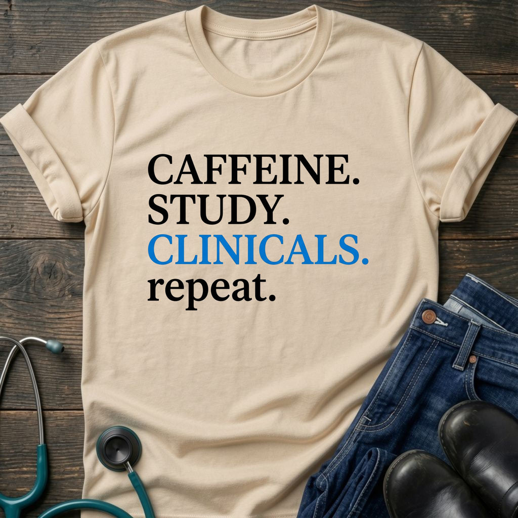 Caffeine Study Clinicals Nurse Student Graphic Tee - Sport Grey / XS | YOUSTOMIZE