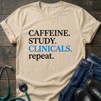 Caffeine Study Clinicals Nurse Student Graphic Tee - Sport Grey / XS | YOUSTOMIZE