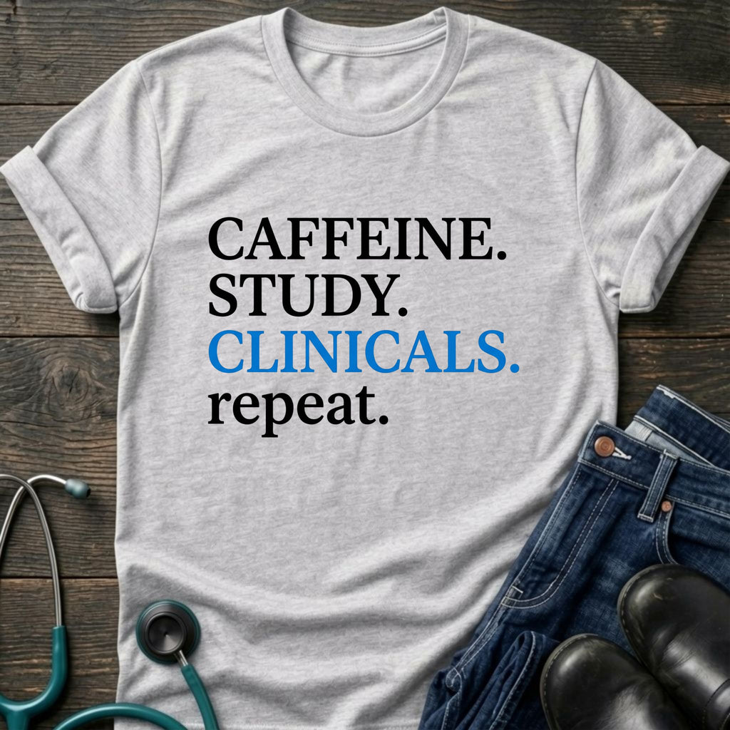 Caffeine Study Clinicals Nurse Student Graphic Tee - Sport Grey / XS | YOUSTOMIZE