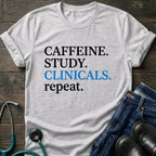 Caffeine Study Clinicals Nurse Student Graphic Tee - Sport Grey / XS | YOUSTOMIZE