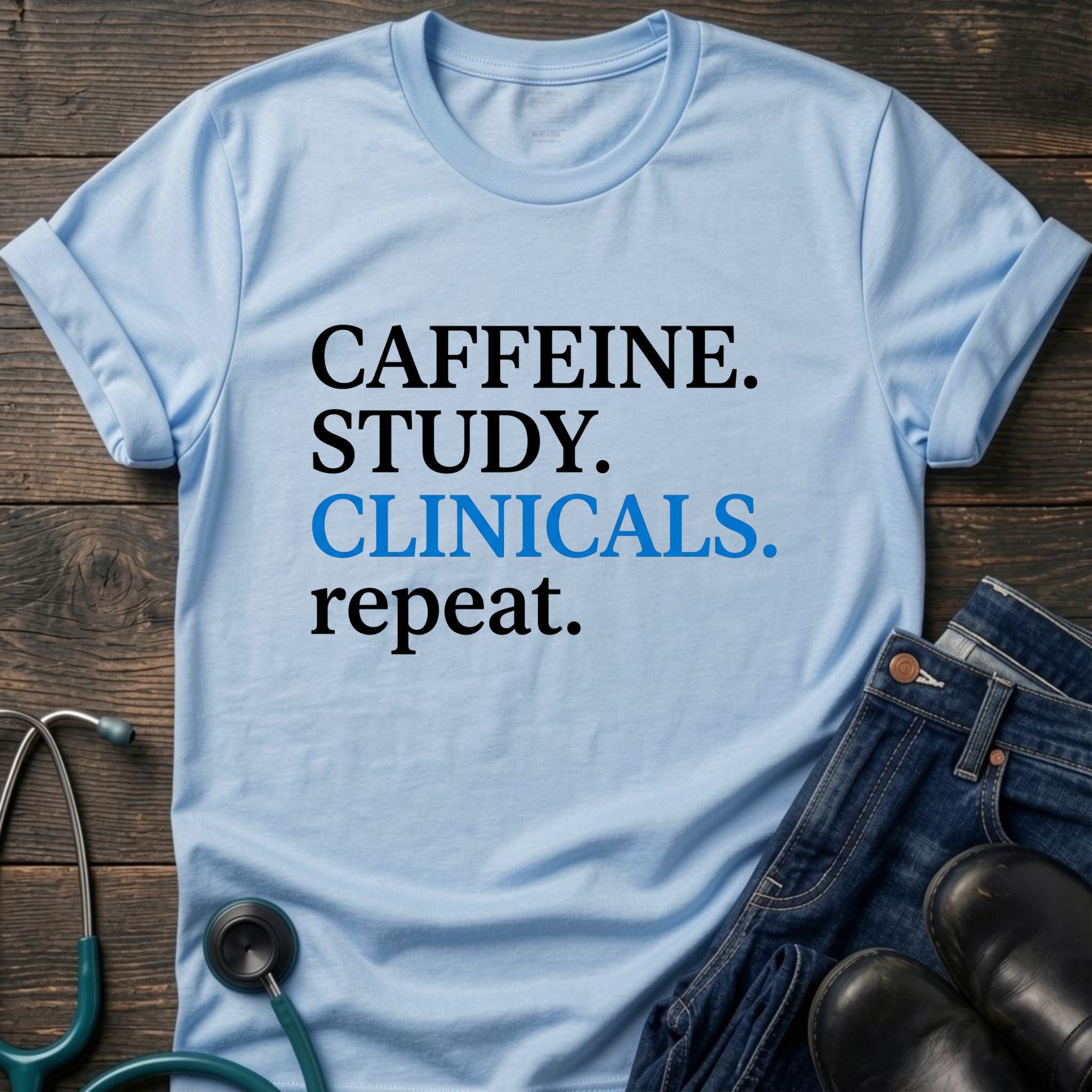Caffeine Study Clinicals Nurse Student Graphic Tee - Sport Grey / XS | YOUSTOMIZE