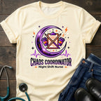 Chaos Coordinator Night Shift Nurse Graphic Tee - White / XS | YOUSTOMIZE
