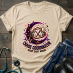 Chaos Coordinator Night Shift Nurse Moon Humor Tee - Natural / S | YOUSTOMIZE