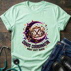Chaos Coordinator Night Shift Nurse Moon Humor Tee - Natural / S | YOUSTOMIZE