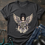 Clinicals Didn't Break Me Angel Wings Nurse Resilience Tee - Dark Heather / XS | YOUSTOMIZE
