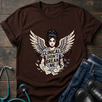 Clinicals Didn't Break Me Angel Wings Nurse Resilience Tee - Dark Heather / XS | YOUSTOMIZE