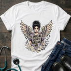 Clinicals Didn't Break Me Angel Wings Nurse Resilience Tee - Dark Heather / XS | YOUSTOMIZE