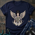 Clinicals Didn't Break Me Angel Wings Nurse Resilience Tee - Dark Heather / XS | YOUSTOMIZE