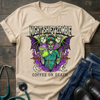 Coffee or Death Night Shift Zombie Goth Nurse Graveyard Tee - Navy / XS | YOUSTOMIZE