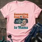 Commuting From Hero to Mama Nurse Mom Tee - Sport Grey / XS | YOUSTOMIZE