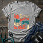 Cute Enough to Stop Your Heart Skilled Enough to Start It Nurse Tee - Dark Heather / XS | YOUSTOMIZE
