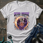 Dead Inside Still Caring Nurse Burnout Healthcare Humor Tee - White / XS | YOUSTOMIZE