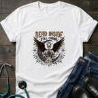 Dead Inside Still Caring Skull Wings Nurse Burnout Tee - Navy / XS | YOUSTOMIZE
