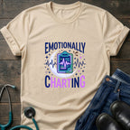 Emotionally Charting Nurse Relatable Humor Tee - Sand / S | YOUSTOMIZE