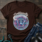 Emotionally Charting RN Stethoscope Neon Badge Nurse Tee - Dark Chocolate / S | YOUSTOMIZE